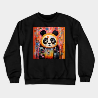 Wild Flower Panda Abstract flowers and shapes Crewneck Sweatshirt